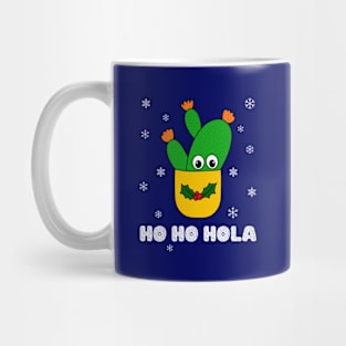 Ho Ho Hola - Opuntia Microdasys Cactus In Christmas Holly Pot Mug